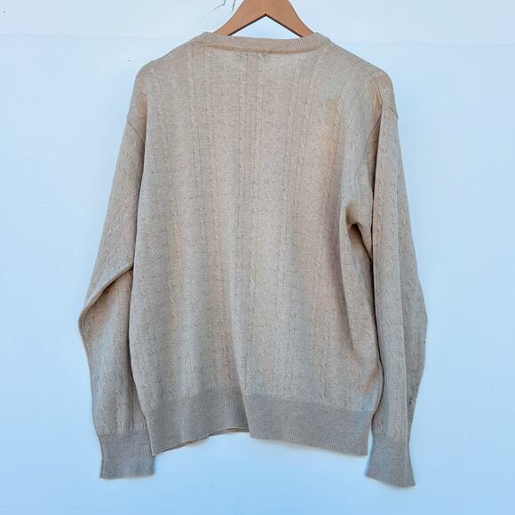 I Levrieri Men’s Italian Cashmere Silk Sweater Cream Beige Nude Tan Medium - Picture 3 of 8